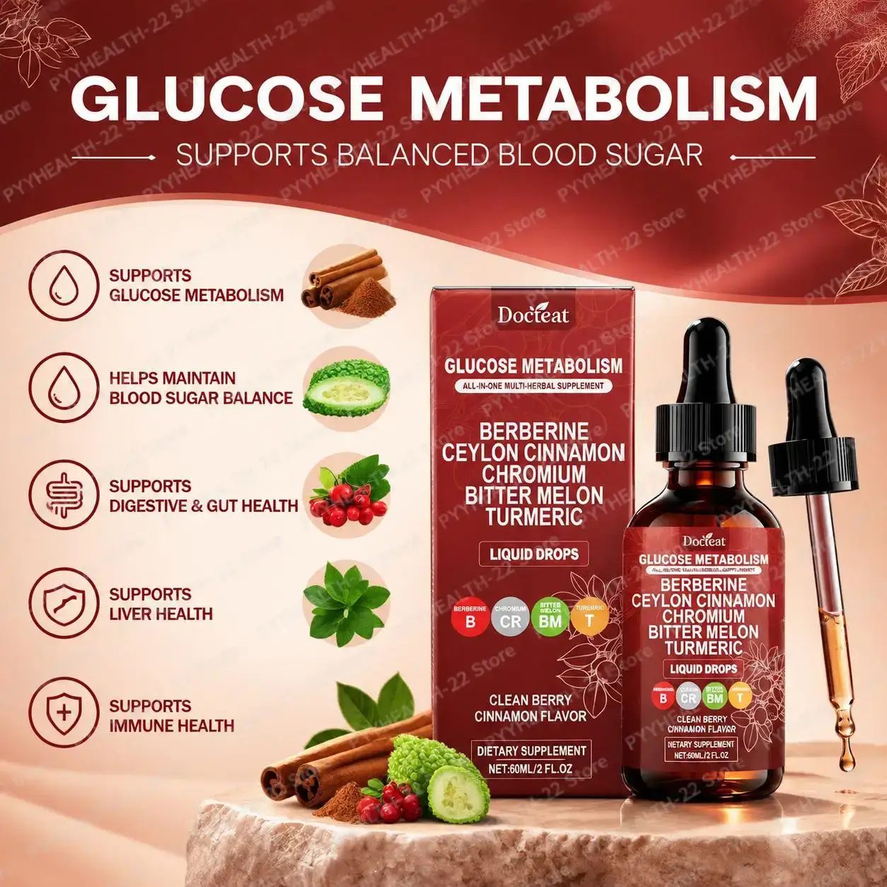 Glucose Metabolism Drops,Healt - Bitters Bottle Set ulasan dan harga